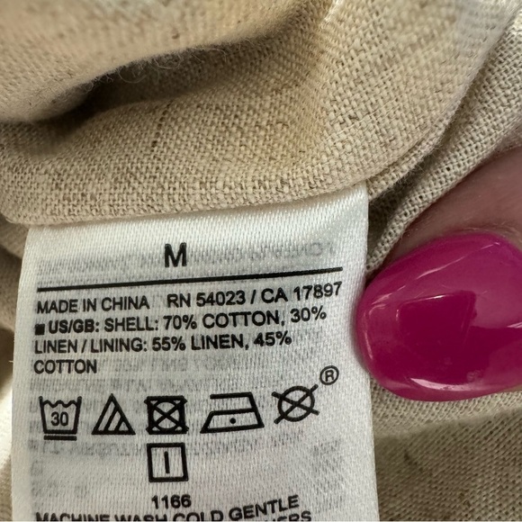 Banana Republic Linen Bomber New Off White Size Medium NWT - Picture 11 of 15